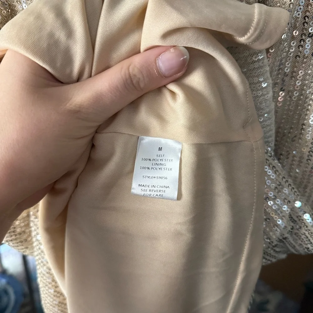 New York & Company Gold Sequin Maxi Skirt Elastic Waist - Picture 6 of 7